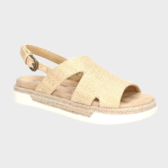 Bella~Vita KATO Slingback Espadrilles Flatform Sandals Natural Woven Size 6 - Picture 1 of 8